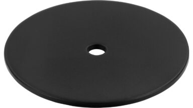 Unterlage Landau Stahl schwarz matt pulverbeschichtet - 42 mm lang  vor weißem Hintergrund