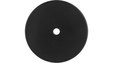 Unterlage Landau Stahl schwarz matt pulverbeschichtet - 42 mm lang  vor weißem Hintergrund