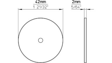 Unterlage Landau Stahl schwarz matt pulverbeschichtet - 42 mm lang  vor weißem Hintergrund