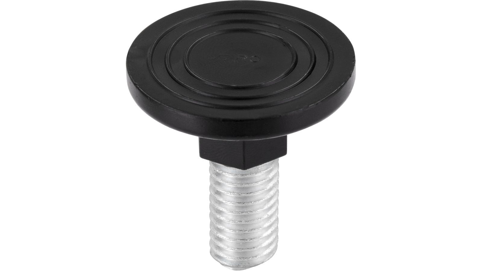 Verstellschraube  Stahl - Kunststoff schwarz - 33 mm lang  vor weißem Hintergrund