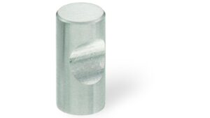 Zylinderknopf Rüdersdorf Aluminium silber eloxiert - 12 mm lang  vor weißem Hintergrund