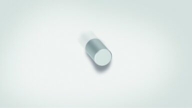 Zylinderknopf Rüdersdorf Aluminium silber eloxiert - 12 mm lang  vor weißem Hintergrund