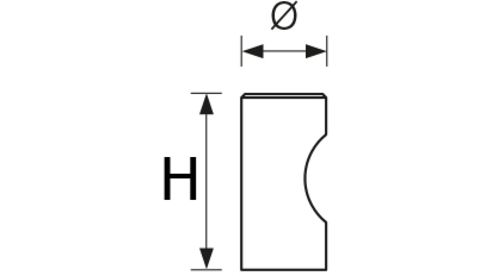 Zylinderknopf Rüdersdorf Aluminium silber eloxiert - 12 mm lang  vor weißem Hintergrund