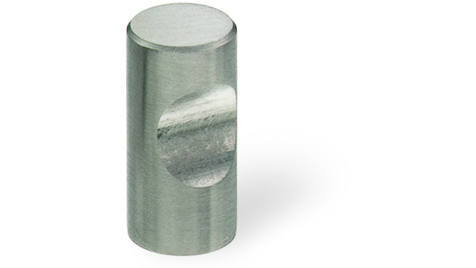 Zylinderknopf Traunstein Edelstahl gebürstet - 12 mm lang  vor weißem Hintergrund