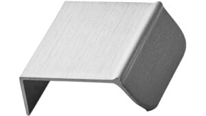 Griffleiste ACCENT Aluminium - Edelstahloptik - 50 mm lang  vor weißem Hintergrund