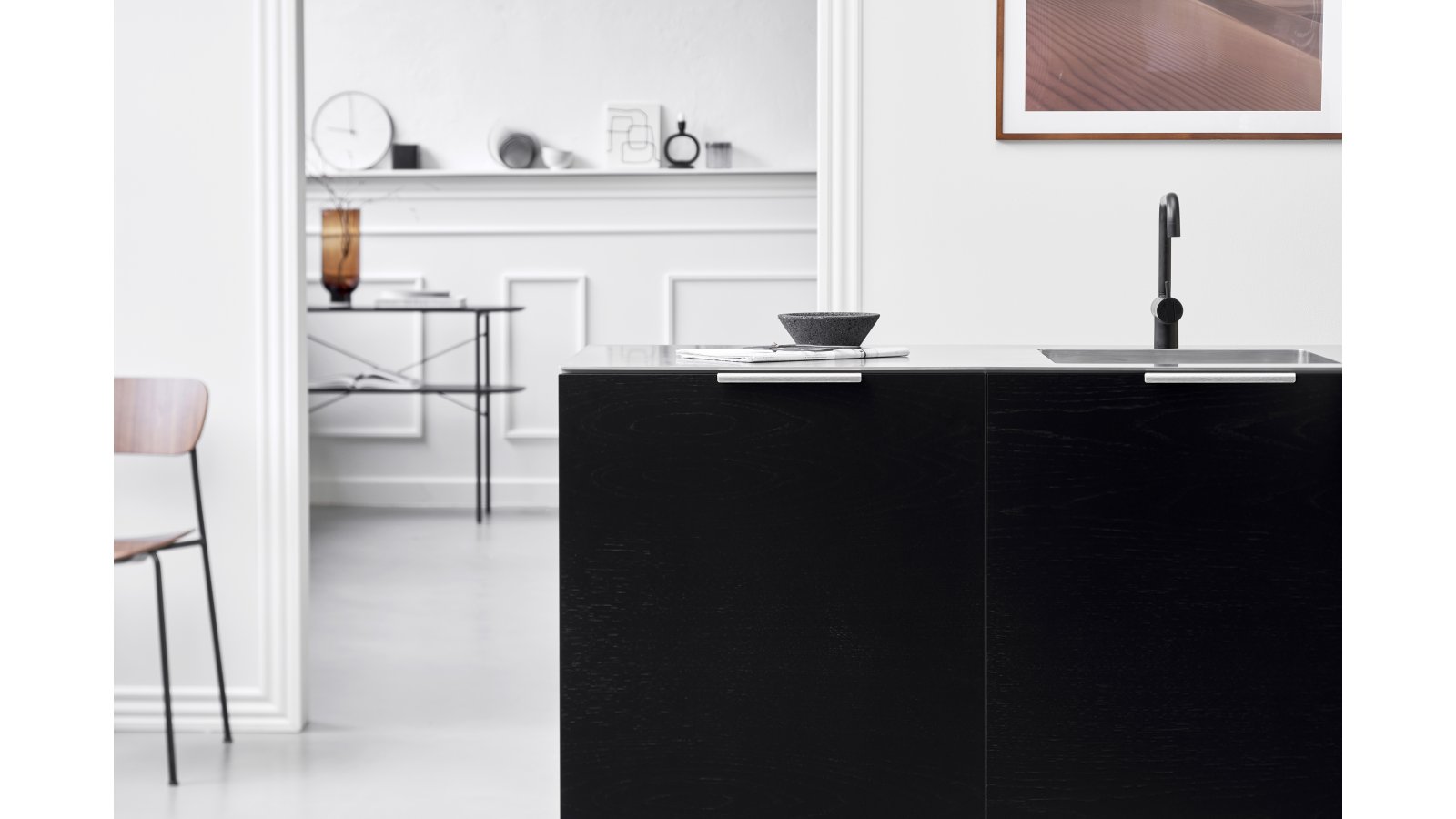 Griffleiste ARTISAN Aluminium - Edelstahloptik - 200 mm lang  vor weißem Hintergrund