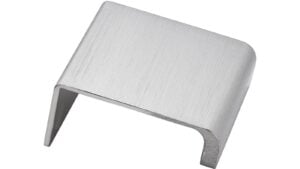Griffleiste ARTISAN Aluminium - Edelstahloptik - 40 mm lang  vor weißem Hintergrund