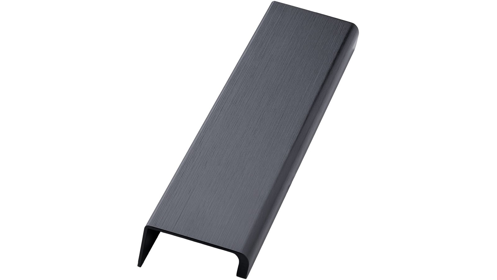 Griffleiste ARTISAN Aluminium - Gebürstet matt schwarz - 200 mm lang  vor weißem Hintergrund