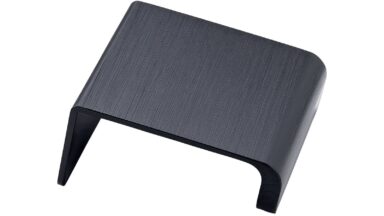 Griffleiste ARTISAN Aluminium - Gebürstet matt schwarz - 40 mm lang vor weißem Hintergrund