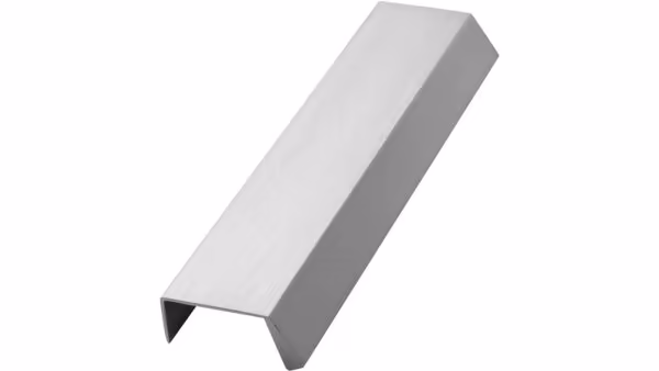Griffleiste BENCH Aluminium - Edelstahloptik - 200 mm lang  vor weißem Hintergrund