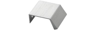 Griffleiste BENCH Aluminium - Edelstahloptik - 40 mm lang vor weißem Hintergrund