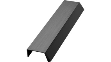 Griffleiste BENCH Aluminium - Gebürstet matt schwarz - 200 mm lang vor weißem Hintergrund
