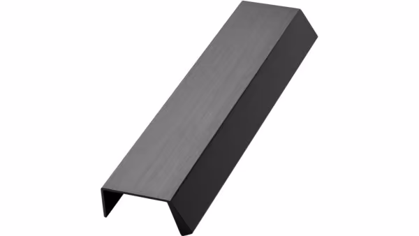 Griffleiste BENCH Aluminium - Gebürstet matt schwarz - 200 mm lang  vor weißem Hintergrund
