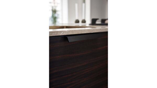 Griffleiste BENCH Aluminium - Gebürstet matt schwarz - 200 mm lang  vor weißem Hintergrund