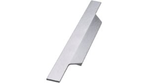 Griffleiste CODA Aluminium - Edelstahloptik - 196 mm lang  vor weißem Hintergrund