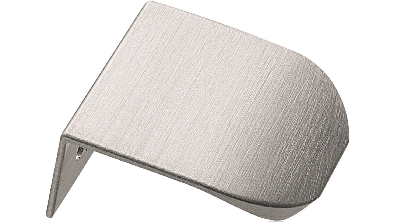 Griffleiste EDGE-ROUND Aluminium - Edelstahloptik - 40 mm lang  vor weißem Hintergrund