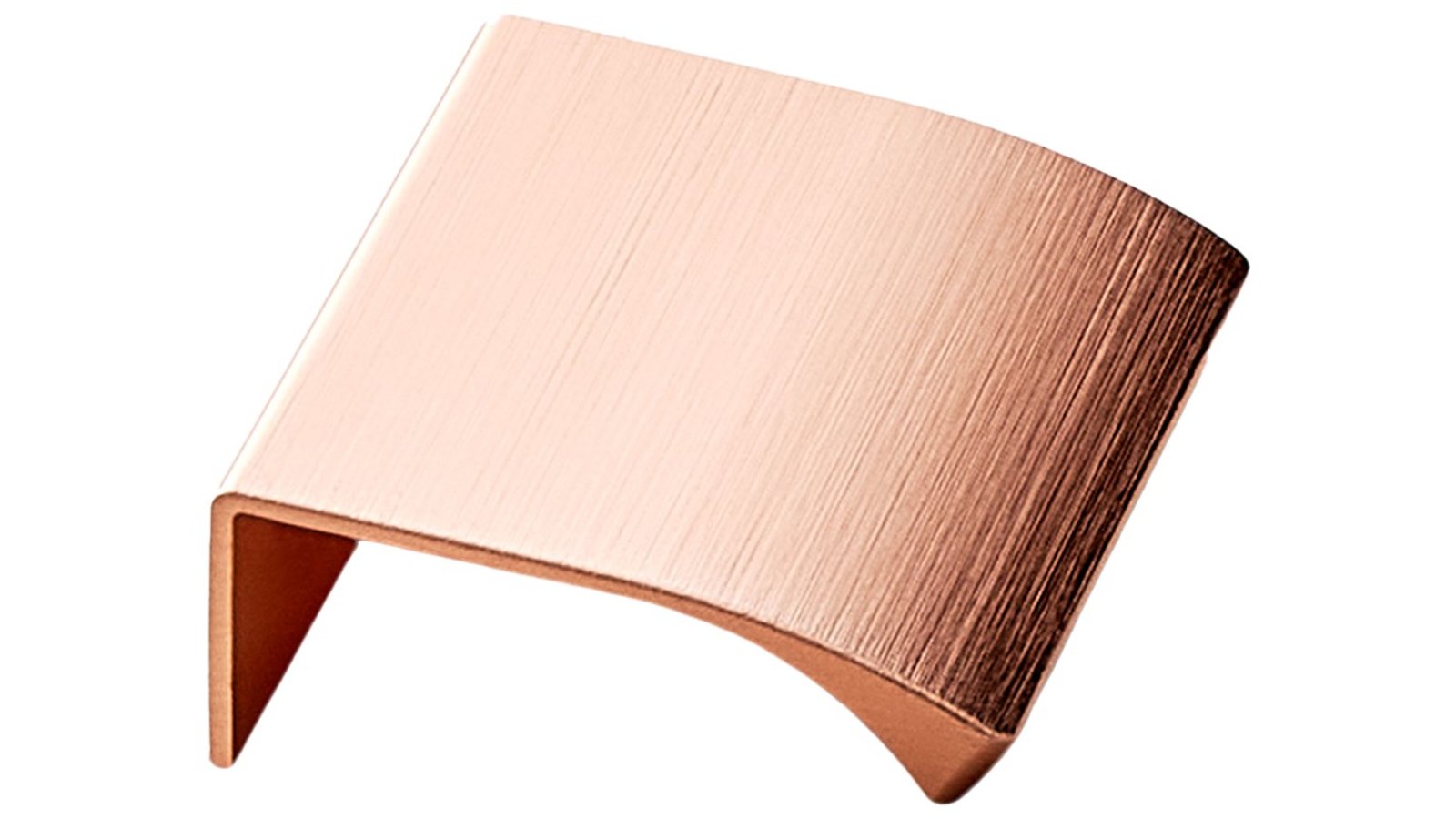 Griffleiste EDGE-Straight Aluminium - Kufper gebürstet - 40 mm lang  vor weißem Hintergrund