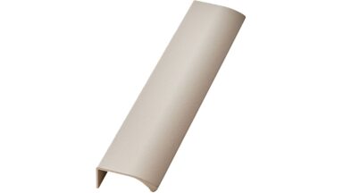 Griffleiste EDGE-Straight Aluminium - Beige - 200 mm lang vor weißem Hintergrund