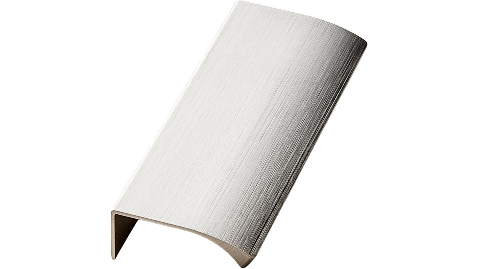Griffleiste-EDGE-Straight-alufarbig-edelstahlfarbig-Edelstahl-Stahl-Aluminium-laenge-100-FP-000231 Griffleiste EDGE-Straight Aluminium - Edelstahloptik - 100 mm lang vor weißem Hintergrund