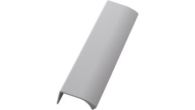 Griffleiste EDGE-Straight Aluminium - Dünengrau m/Struktur - 200 mm lang vor weißem Hintergrund