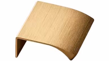 Griffleiste EDGE-Straight Aluminium - Messing gebürstet - 40 mm lang vor weißem Hintergrund