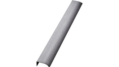Griffleiste EDGE-Straight Aluminium - Anthrazit gebürstet - 350 mm lang vor weißem Hintergrund