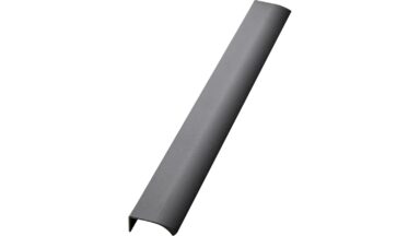 Griffleiste EDGE-Straight Aluminium - Anthrazit - 350 mm lang  vor weißem Hintergrund