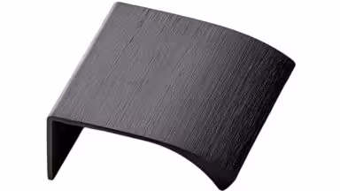 Griffleiste EDGE-Straight Aluminium - Gebürstet matt schwarz - 40 mm lang vor weißem Hintergrund