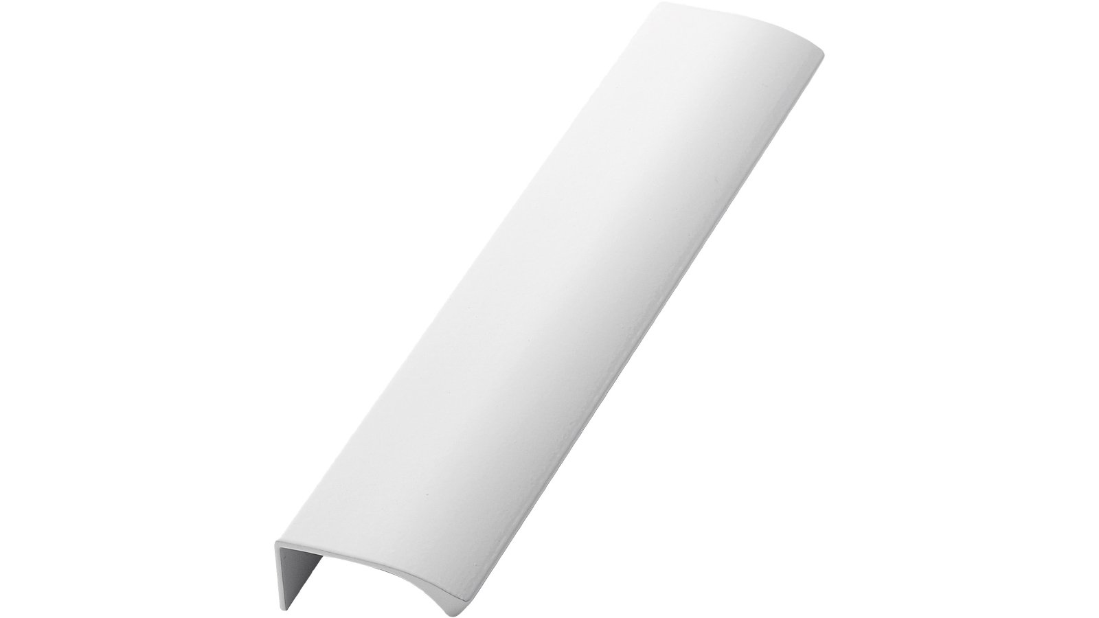 Griffleiste EDGE-Straight Aluminium - Weiß - 200 mm lang  vor weißem Hintergrund