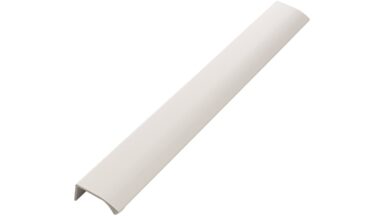 Griffleiste EDGE-Straight Aluminium - Weiß - 350 mm lang  vor weißem Hintergrund