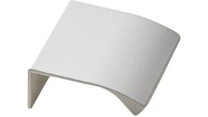 Griffleiste EDGE-Straight Aluminium - Matt weiß - 40 mm lang  vor weißem Hintergrund