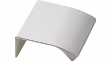 Griffleiste EDGE-Straight Aluminium - Matt weiß - 40 mm lang vor weißem Hintergrund