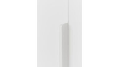Griffleiste EDGE-Straight Aluminium - Matt weiß - 600 mm lang  vor weißem Hintergrund