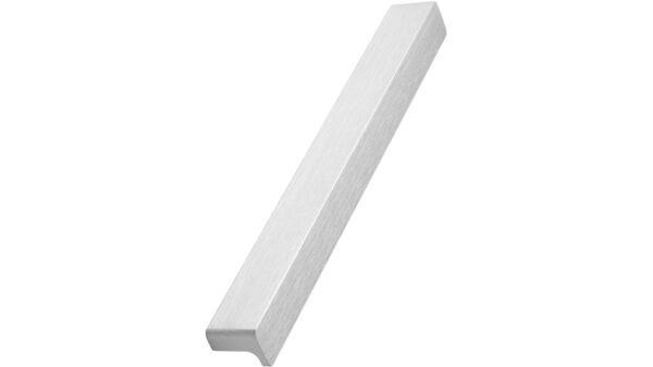 Griffleiste ELAN Aluminium - Edelstahloptik - 600 mm lang vor weißem Hintergrund
