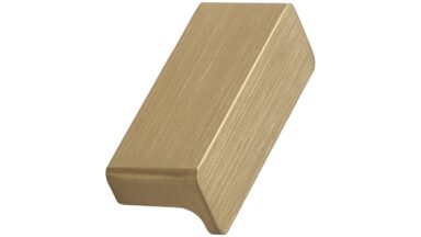 Griffleiste ELAN Aluminium - Messing gebürstet - 50 mm lang vor weißem Hintergrund