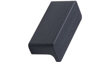 Griffleiste ELAN Aluminium - Gebürstet matt schwarz - 50 mm lang  vor weißem Hintergrund