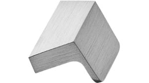 Griffleiste ENVELOPE Aluminium - Edelstahloptik - 50 mm lang  vor weißem Hintergrund