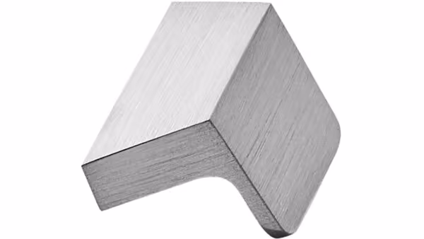 Griffleiste ENVELOPE Aluminium - Edelstahloptik - 50 mm lang vor weißem Hintergrund