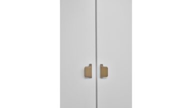 Griffleiste ENVELOPE Aluminium - Messing gebürstet - 50 mm lang  vor weißem Hintergrund