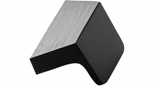 Griffleiste ENVELOPE Aluminium - Gebürstet matt schwarz - 50 mm lang  vor weißem Hintergrund