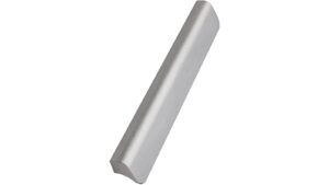 Griffleiste FALL Aluminium - Edelstahloptik - 236 mm lang  vor weißem Hintergrund