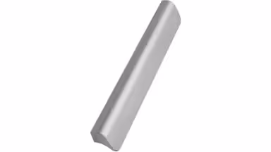 Griffleiste FALL Aluminium - Edelstahloptik - 236 mm lang vor weißem Hintergrund