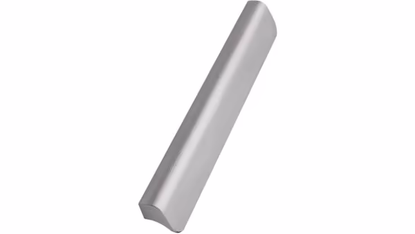Griffleiste FALL Aluminium - Edelstahloptik - 236 mm lang vor weißem Hintergrund