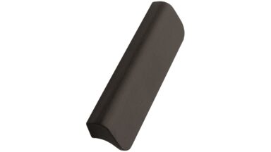 Griffleiste FALL Aluminium - Bronze antik - 140 mm lang vor weißem Hintergrund