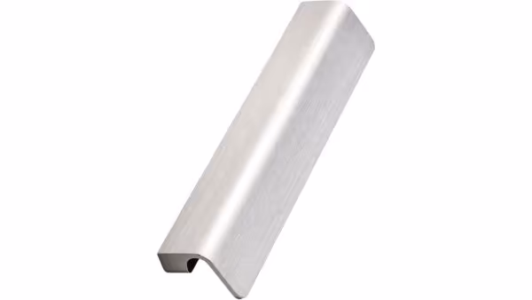 Griffleiste FRINGE Aluminium - Edelstahloptik - 170 mm lang  vor weißem Hintergrund