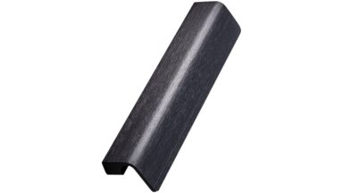 Griffleiste FRINGE Aluminium - Gebürstet matt schwarz - 170 mm lang vor weißem Hintergrund