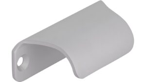 Griffleiste Friedberg Aluminium silber natur matt - 60 mm lang  vor weißem Hintergrund