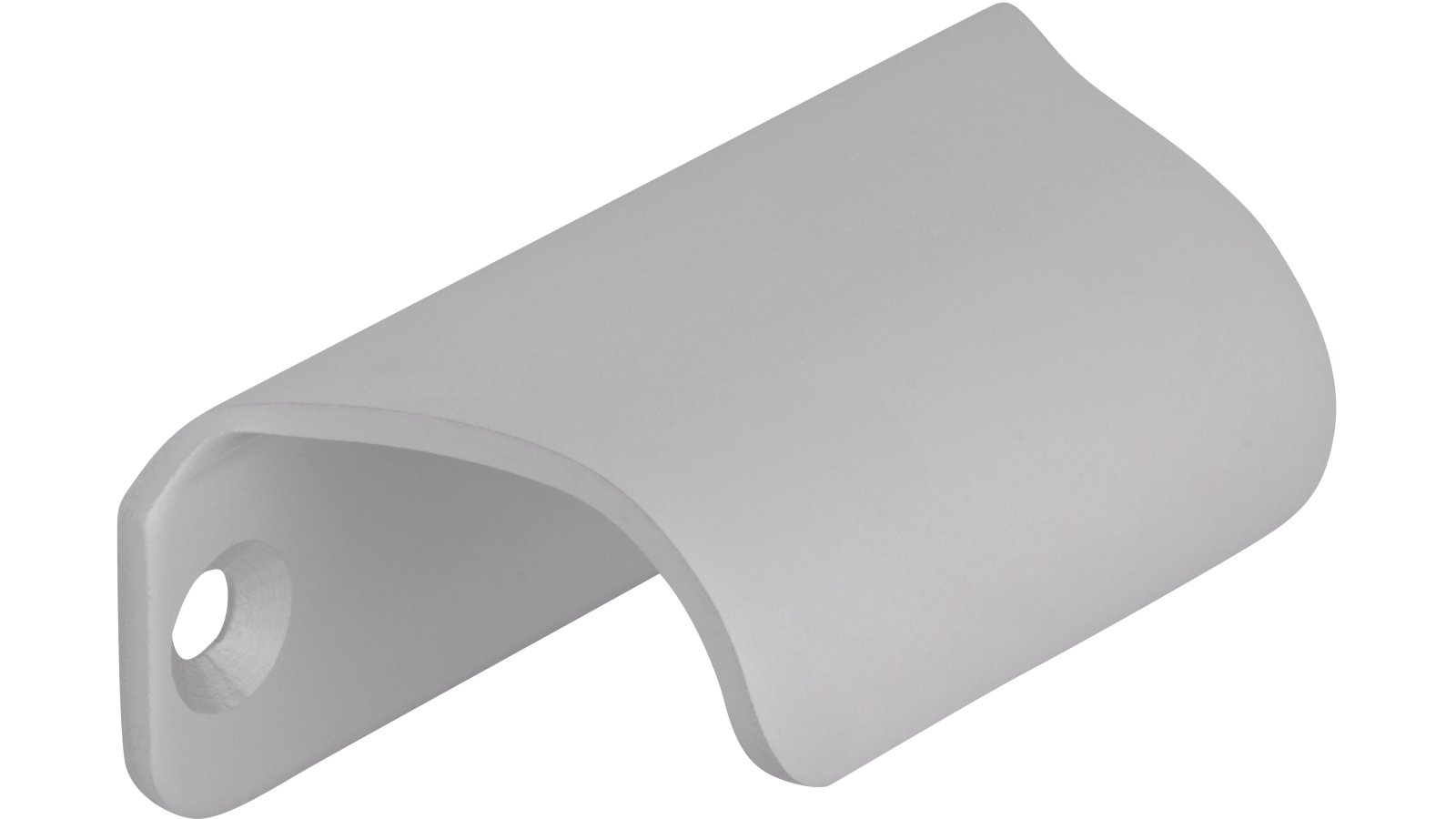 Griffleiste Friedberg Aluminium silber natur matt - 60 mm lang  vor weißem Hintergrund