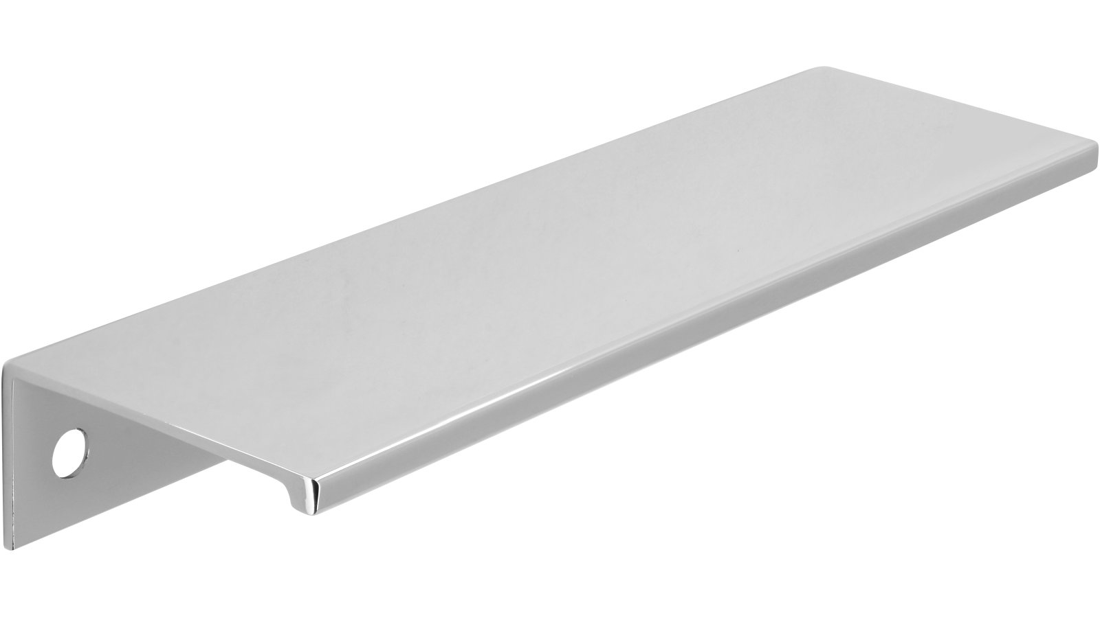 Griffleiste-Gudensberg-chrom-alufarbig-Aluminium-laenge-145-851932-seitlich Griffleiste Gudensberg Aluminium chrom glänzend - 145 mm lang vor weißem Hintergrund