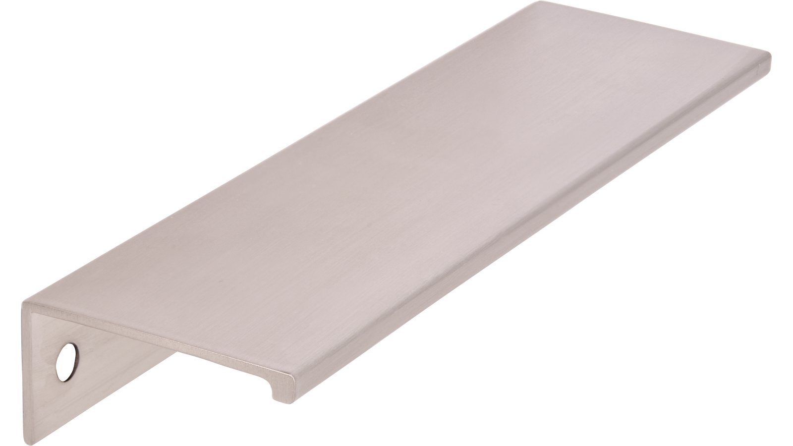 Griffleiste Gudensberg Aluminium vernickelt feingeschliffen - 145 mm lang  vor weißem Hintergrund